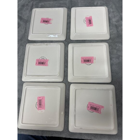 Ceramic Green Square Dessert Plate Reindeer Merry Christmas Holiday Rudolph - 6 - Picture 3 of 5